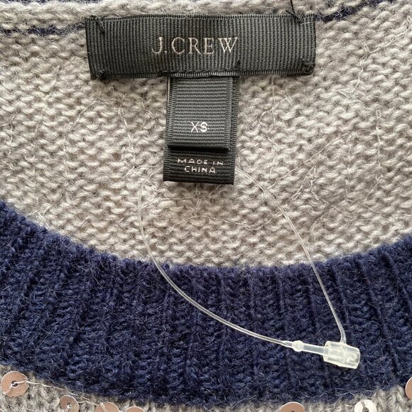 NWOT J Crew Womens Mohair Blend Sweater Size XS Gray Sequins Embellished HOLIDAY - Picture 3 of 11